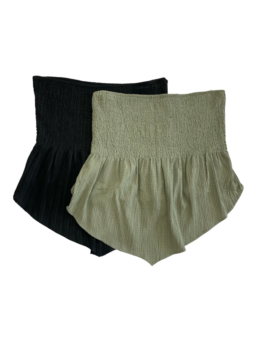 SHEIN Strapless Peplum Smocked Tube Top with Handkerchief Hem Size Large
